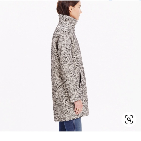 *NWT MADEWELL City Grid Tweed black * white * leather trim MOTO Coat! - Picture 2 of 6